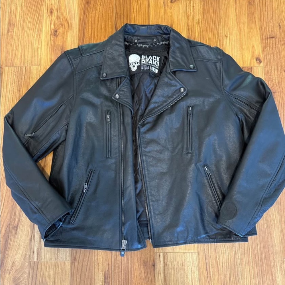 Men's Black Leather Biker Jacket